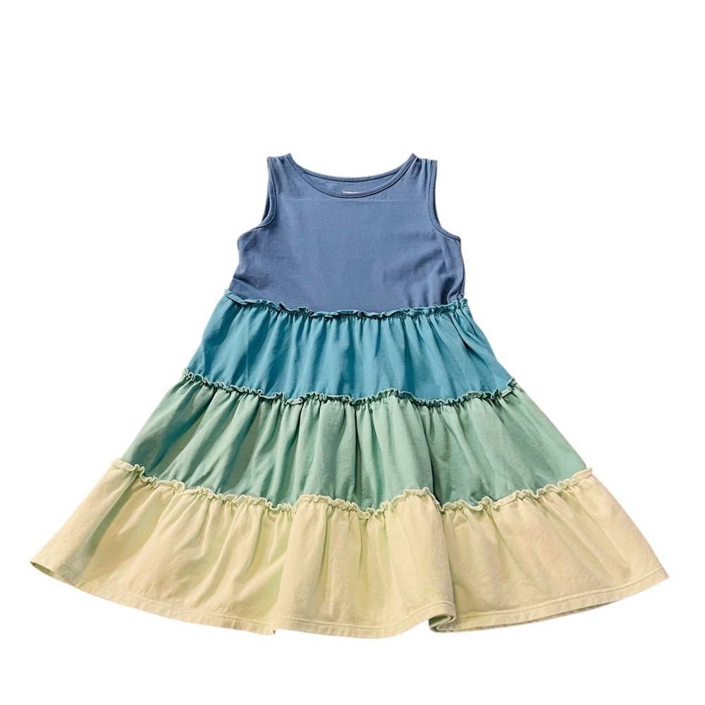 Garnet Hill Kids Navy Blue Ombre Cotton Casual Dress Size Medium